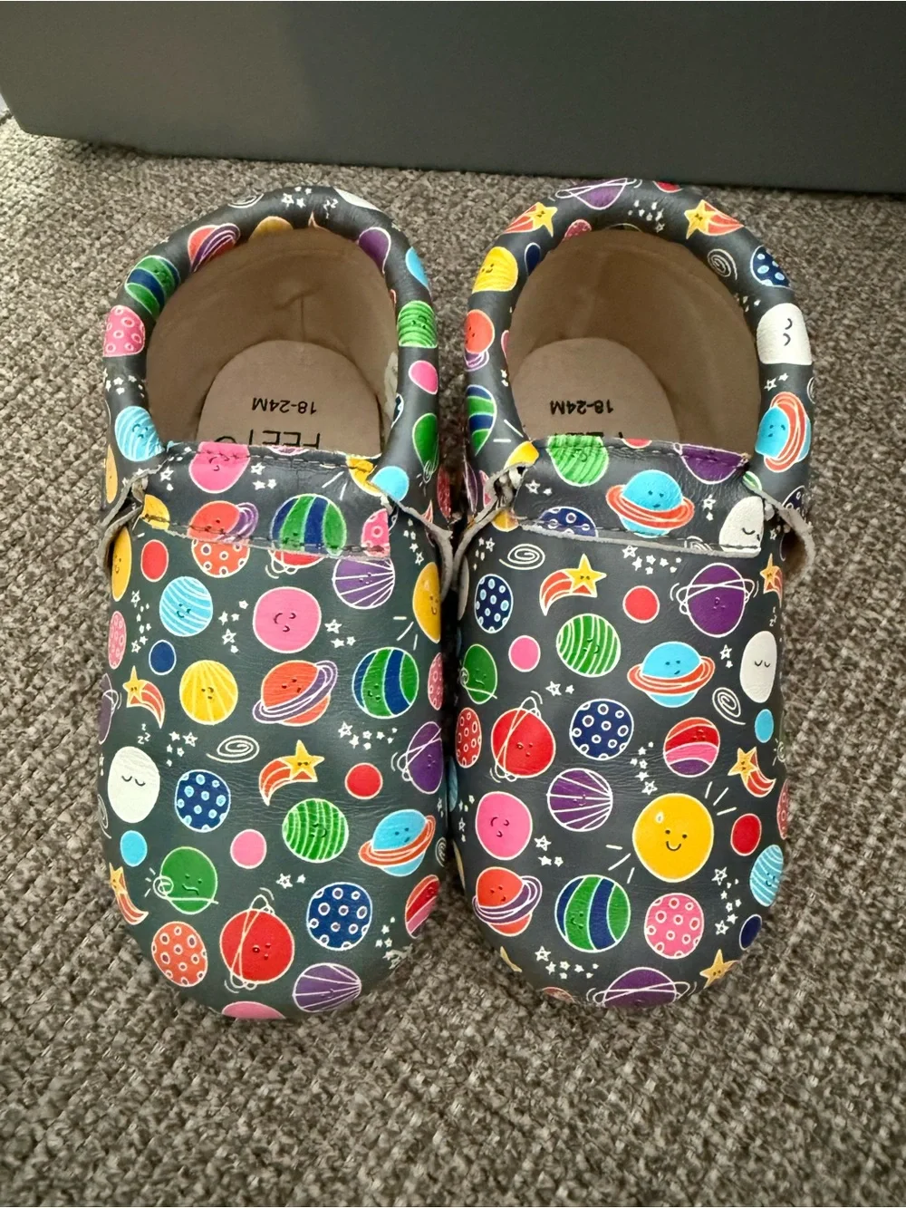 Kids Space Planet Slip-On Shoes in Multicolor